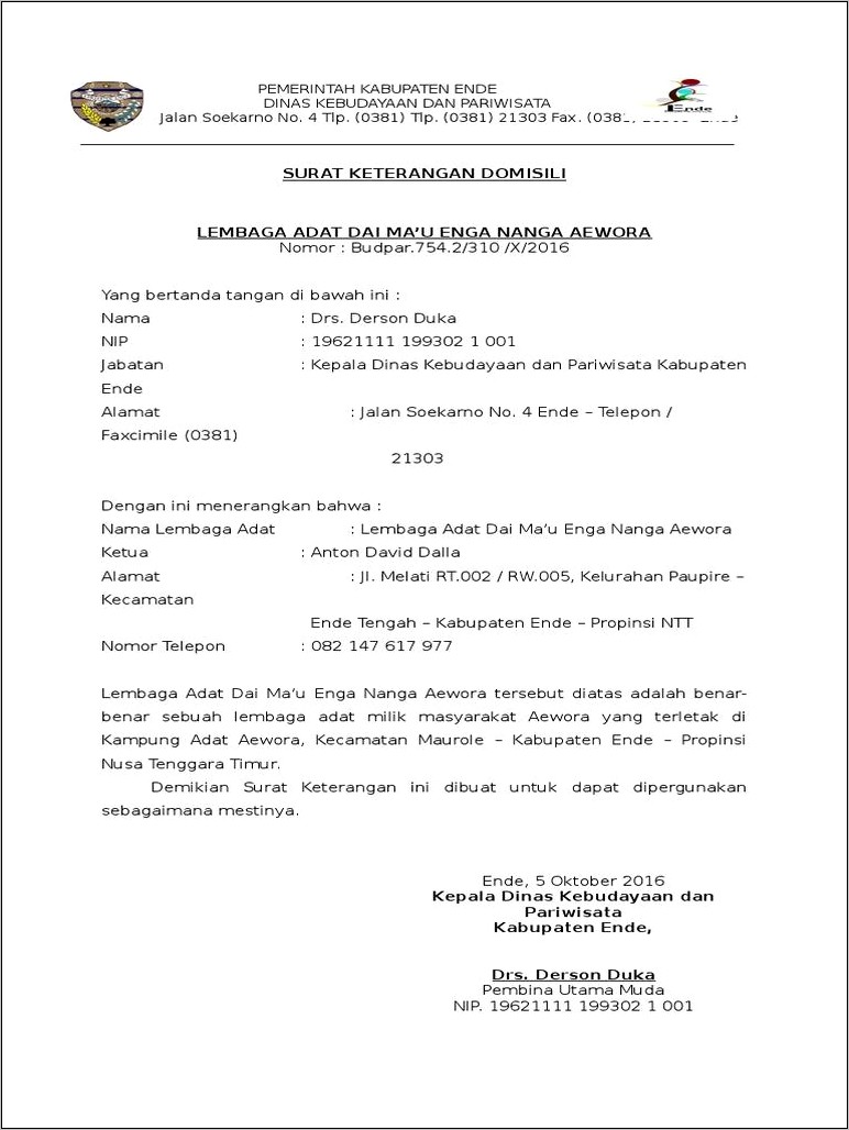 Contoh Surat Pernyataan Untuk Lembaga