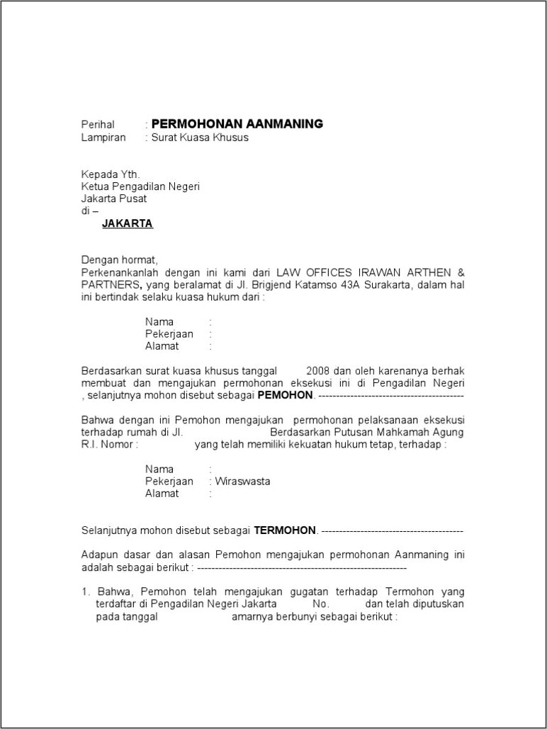 Contoh Surat Pernyataan Untuk Mengosongkan Rumah