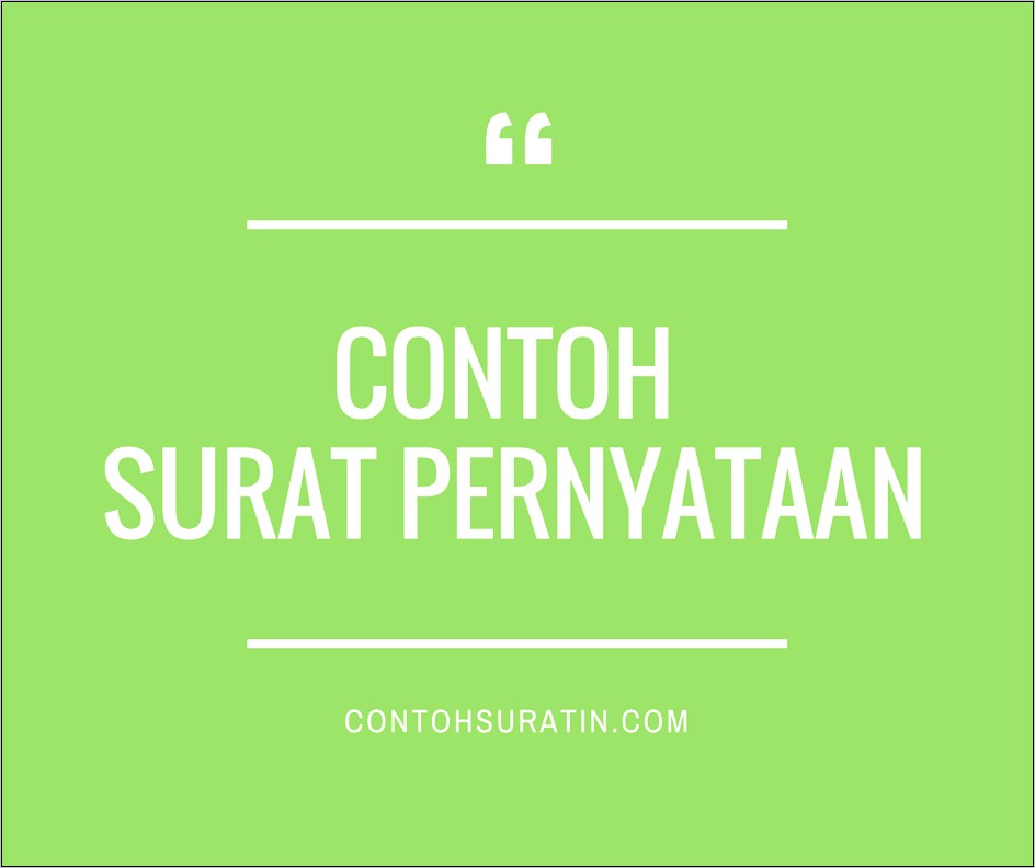 Contoh Surat Pernyataan Untuk Merubah Reklame