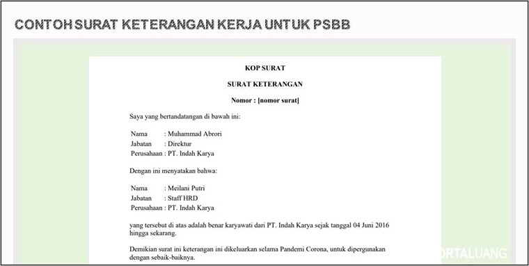 Contoh Surat Pernyataan Untuk Nasabah Belum Ambil Jaminan