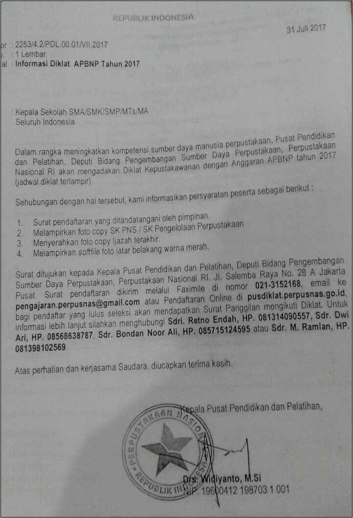 Contoh Surat Pernyataan Yang Di Tandatangani Kepala Sekolah