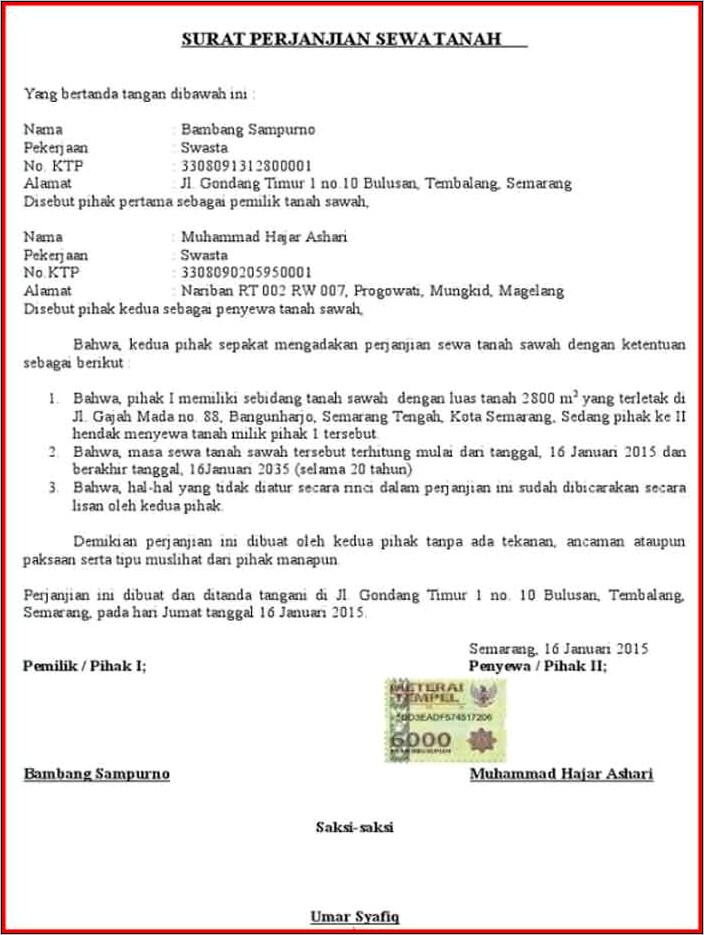 Contoh Surat Pernyataan Yang Kuat