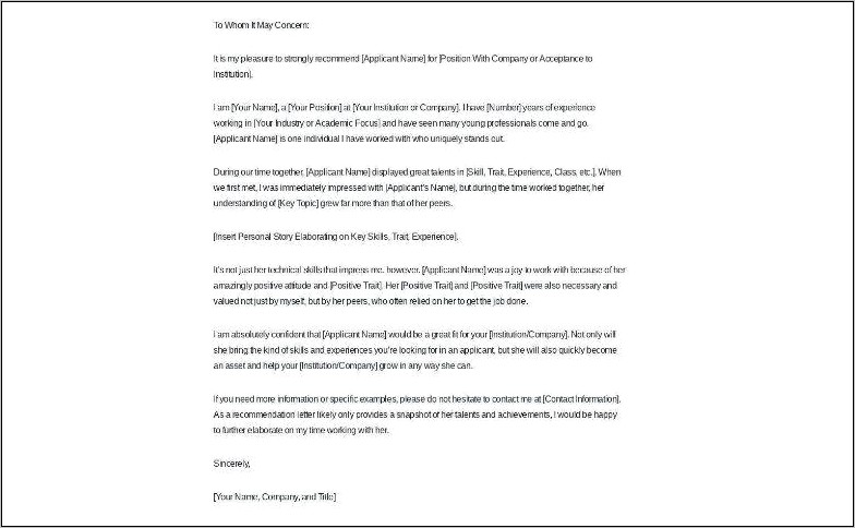 Contoh Surat Rekomendasi Dalam Perusahaan