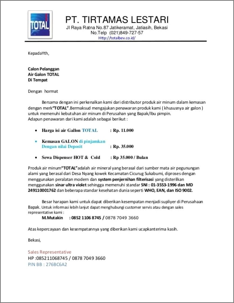 Contoh Surat Rekomendasi Kerjasama Perusahaan