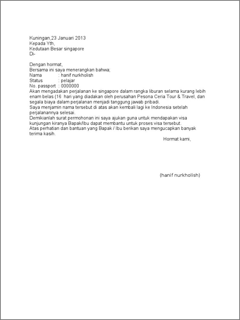 Contoh Surat Resmi Permohonan Bantuan Buku Ke Kedutaan Besar