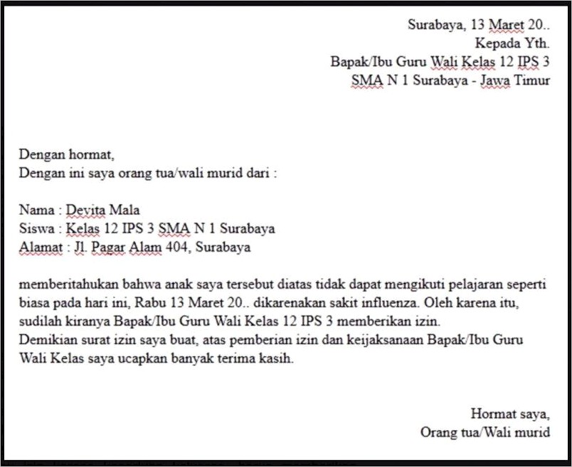 Contoh Surat Resmi Permohonan Maaf Kepada Guru Dan Sekolah