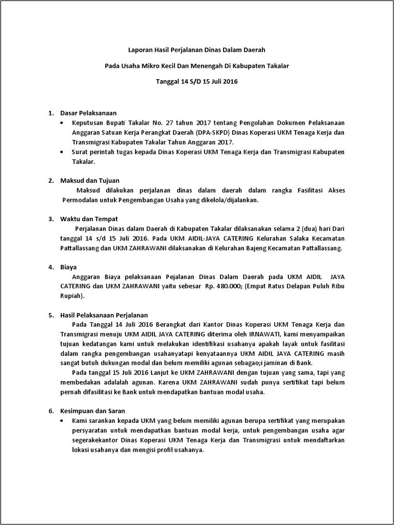 Contoh Surat Tugas Perjalanan Dinas Bank Bri