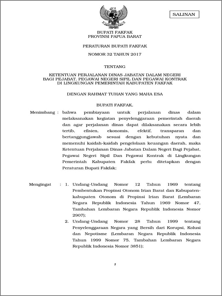 Contoh Surat Undang Pemerintahan Kabupaten Fakfak