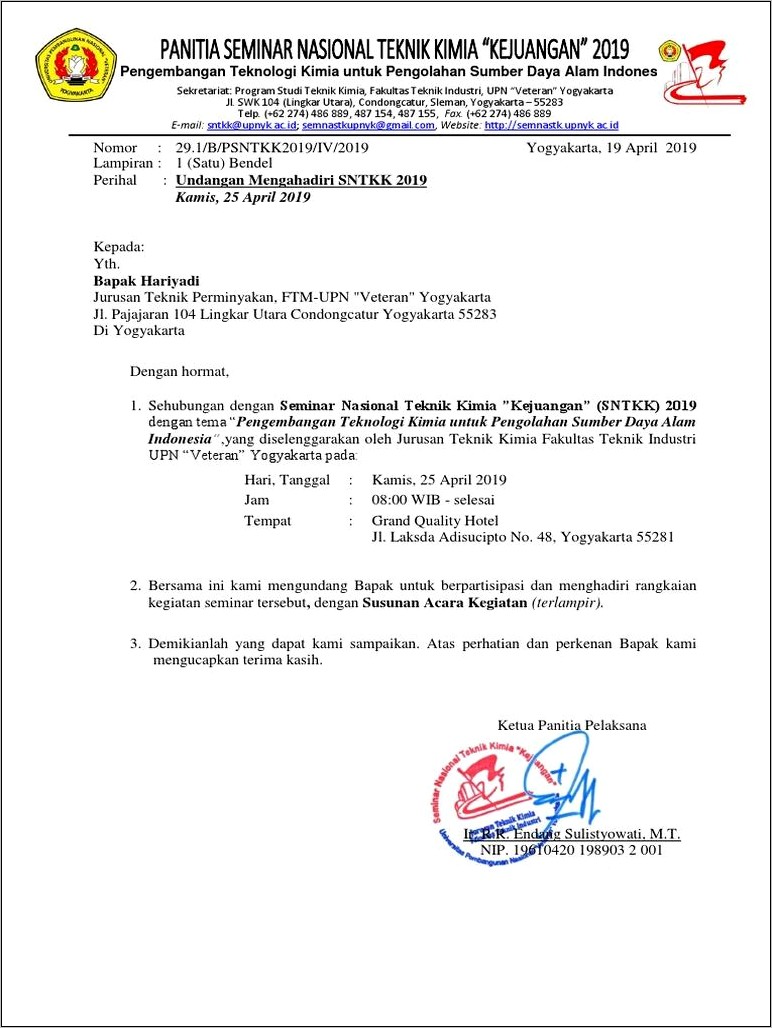 Contoh Surat Undangan Acara Nasional