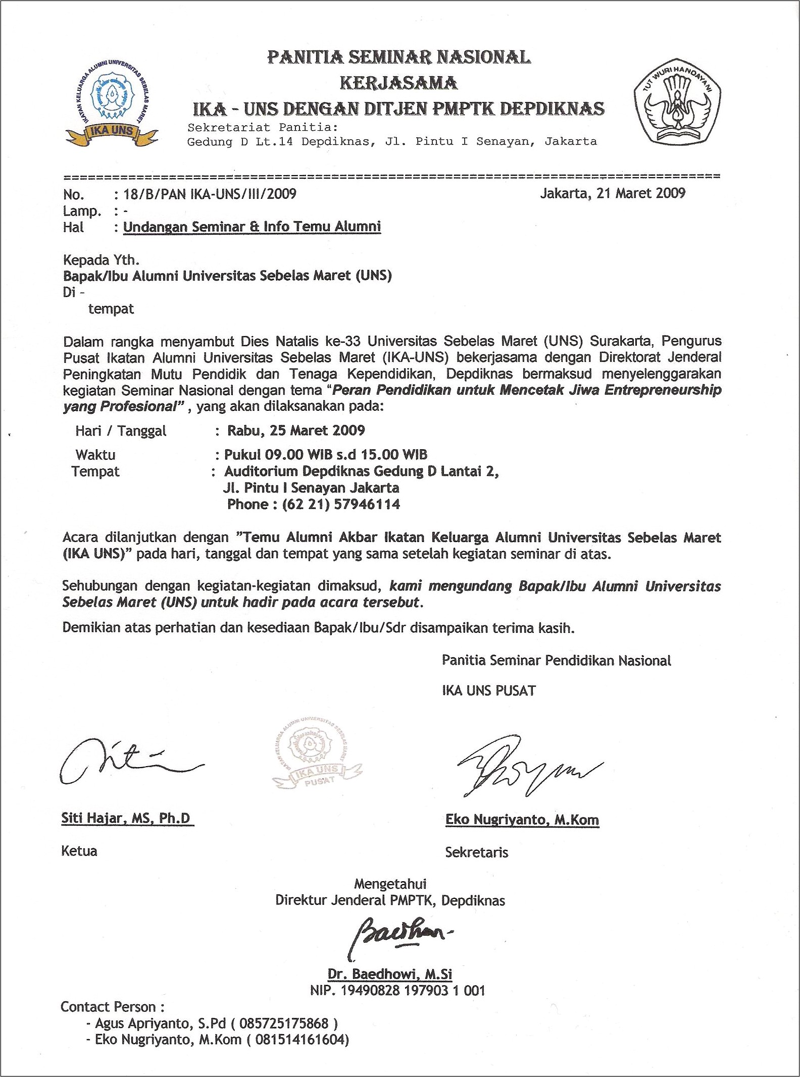 Contoh Surat Undangan Acara Resmi
