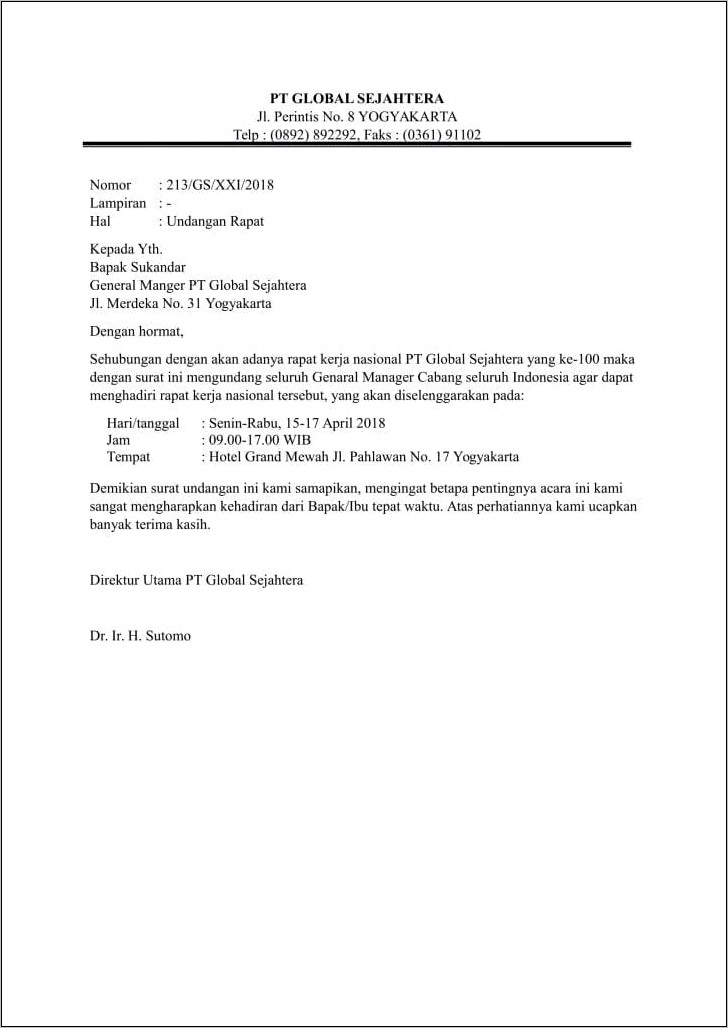 Contoh Surat Undangan Belajar