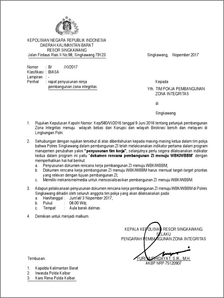 Contoh Surat Undangan Birokrasi