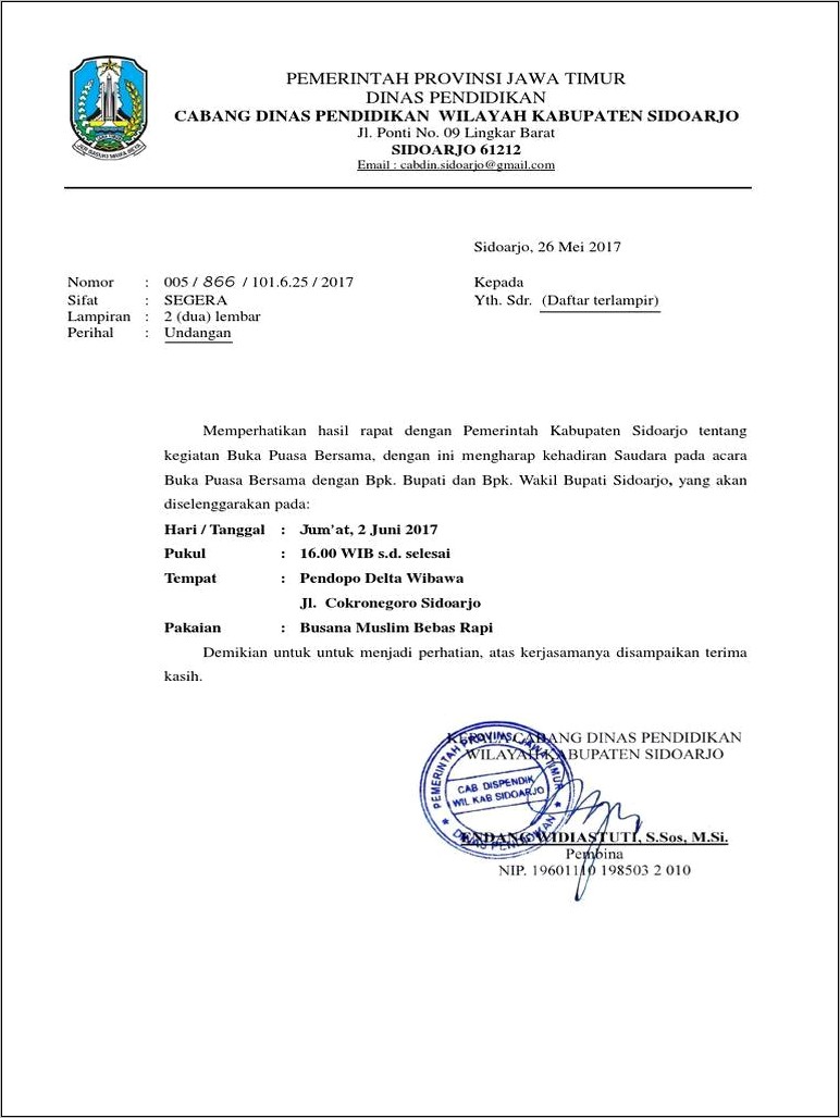 Contoh Surat Undangan Buka Bersama Dalam Bahasa Inggris