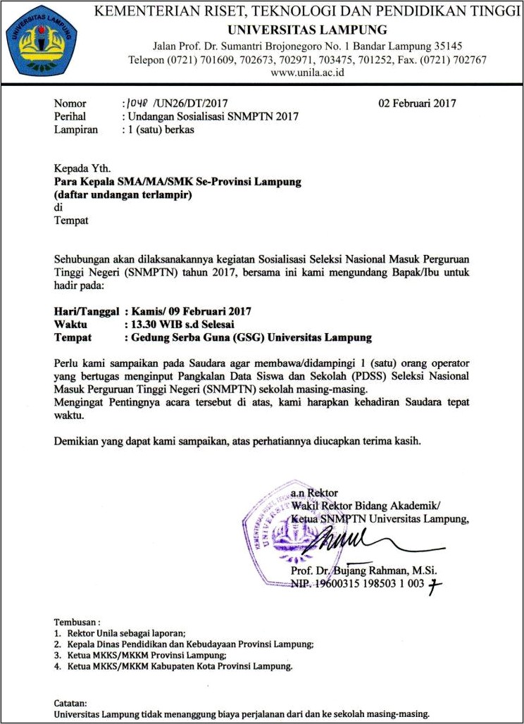 Contoh Surat Undangan Penutupan Lomba Antar Sekolah