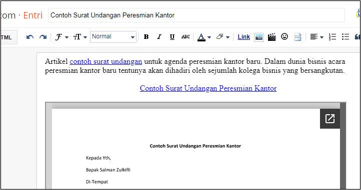Contoh Surat Undangan Peresmian Gedung Dalam Bahasa Inggris