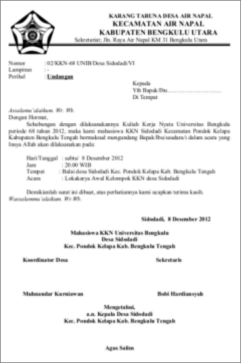Contoh Surat Undangan Rapat Guru Dalam Bahasa Inggris