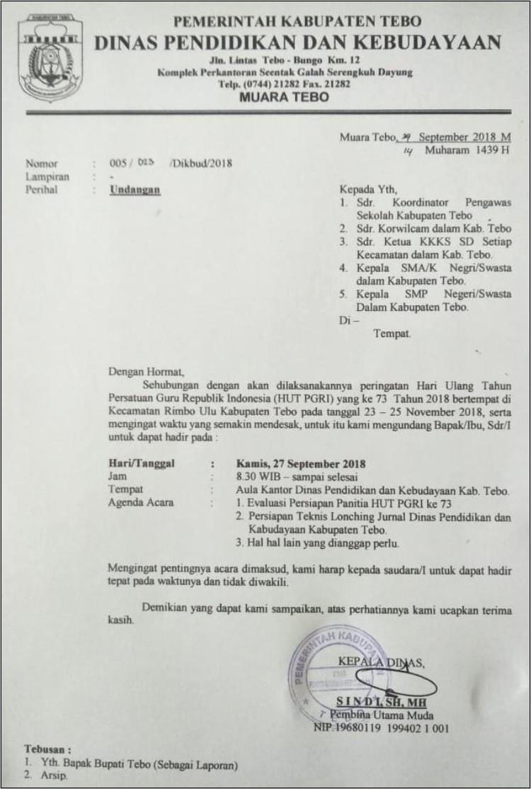 Contoh Surat Undangan Rapat Kantor Desa