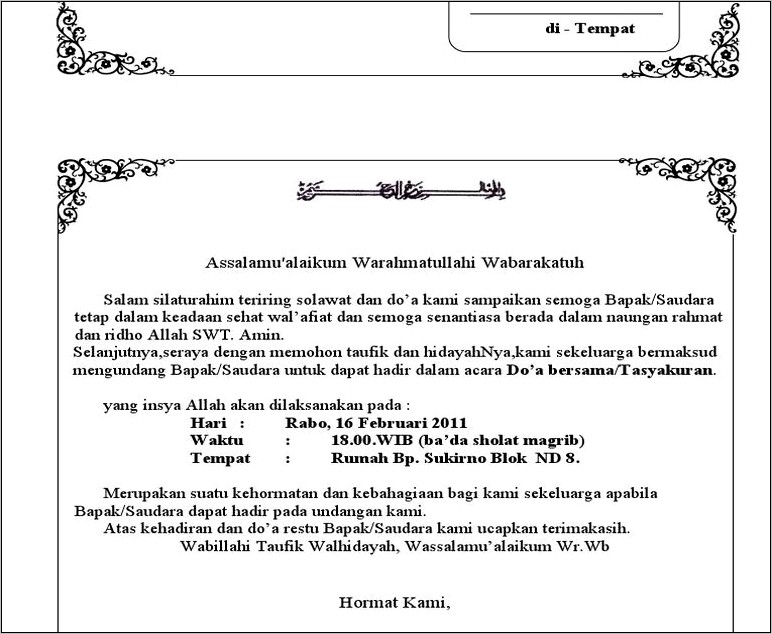 Contoh Surat Undangan Rapat Karang Taruna Bahasa Sunda