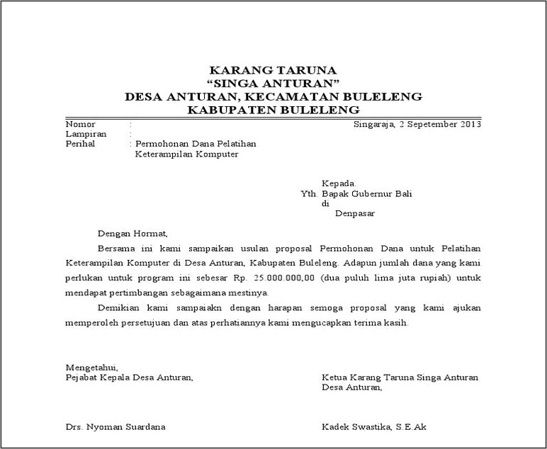 Contoh Surat Undangan Rapat Karang Taruna Pdf
