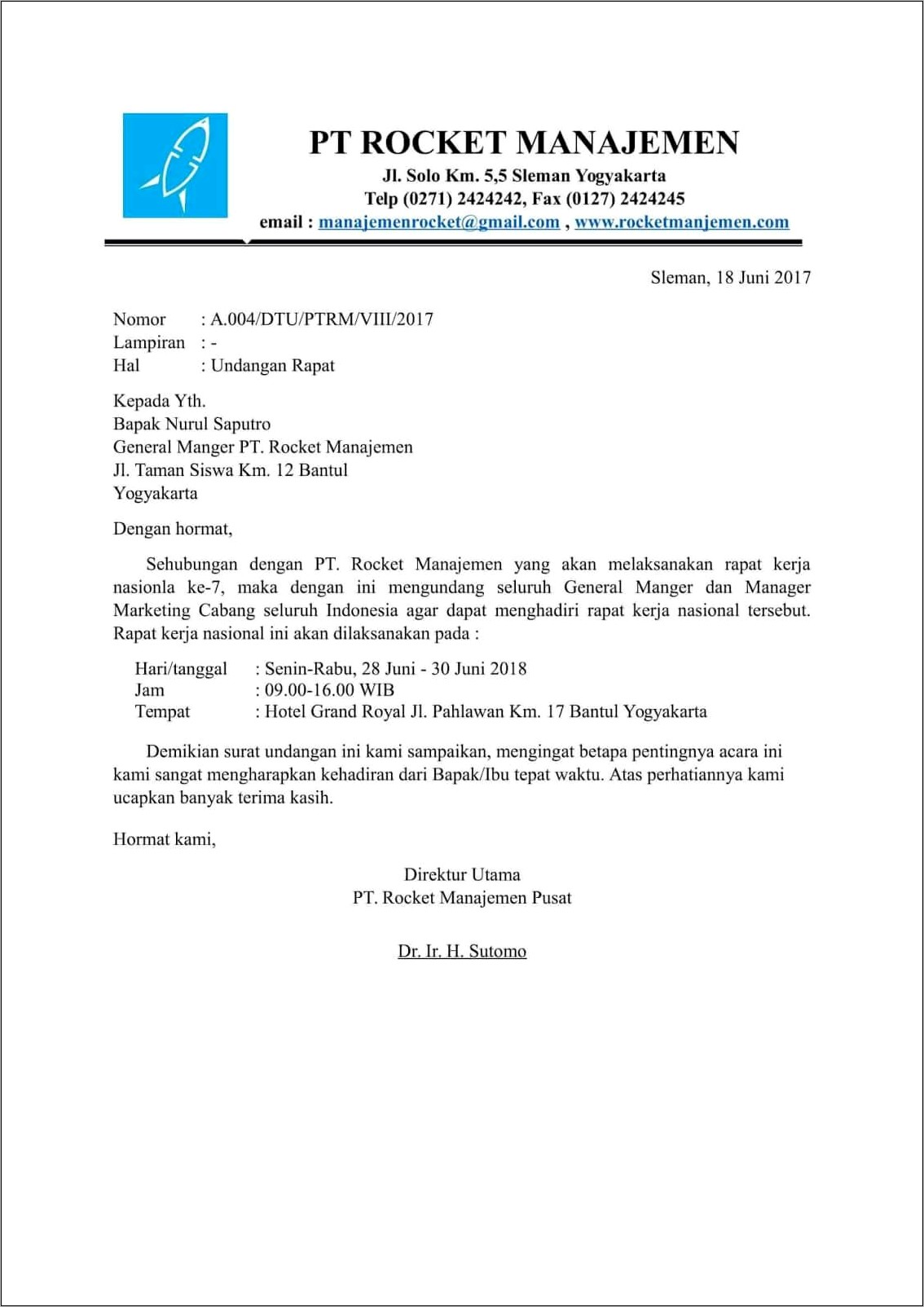 Contoh Surat Undangan Rapat Kelompok Pemuda Doc