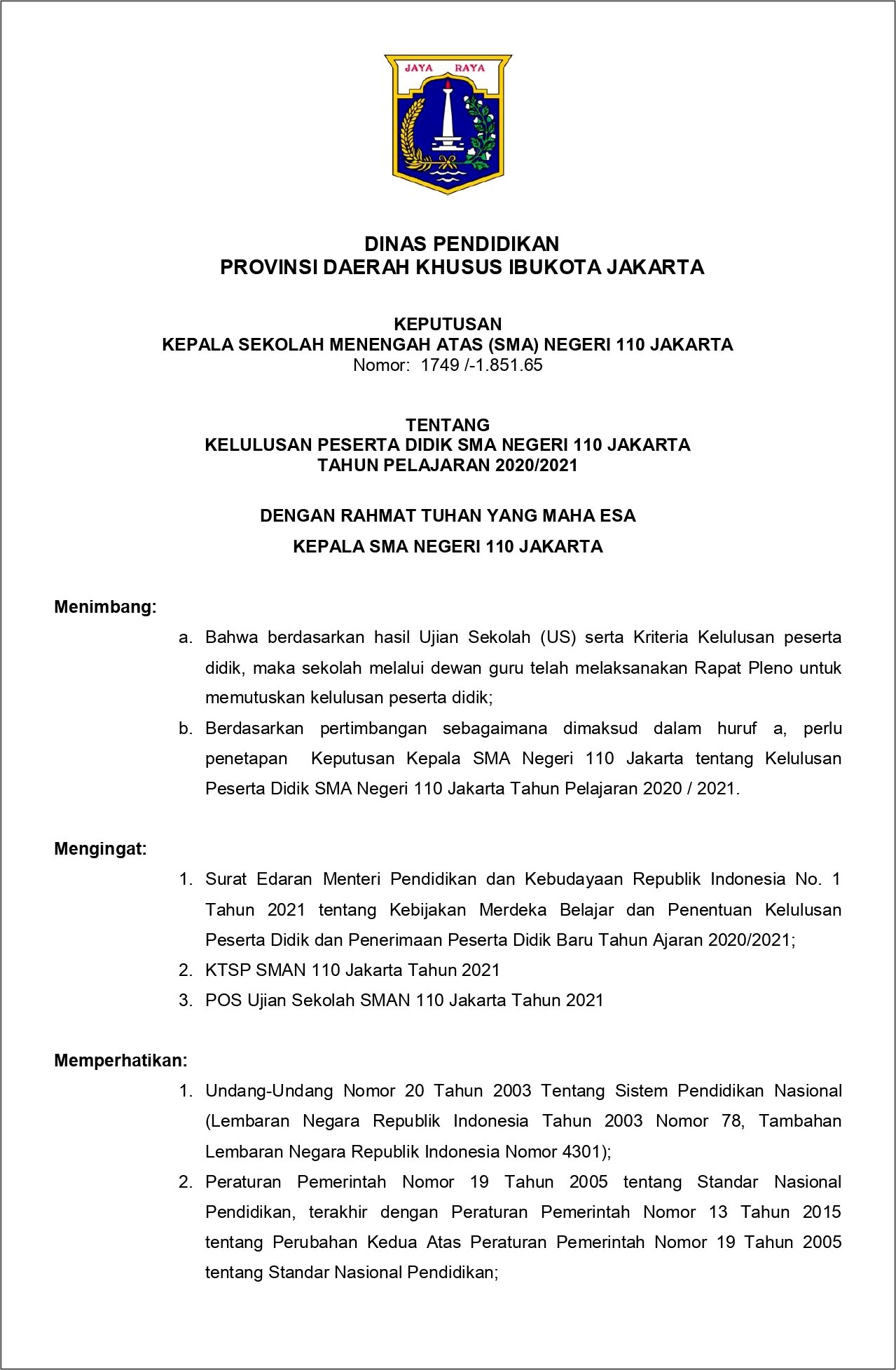 Contoh Surat Undangan Rapat Kelulusan Sekolah