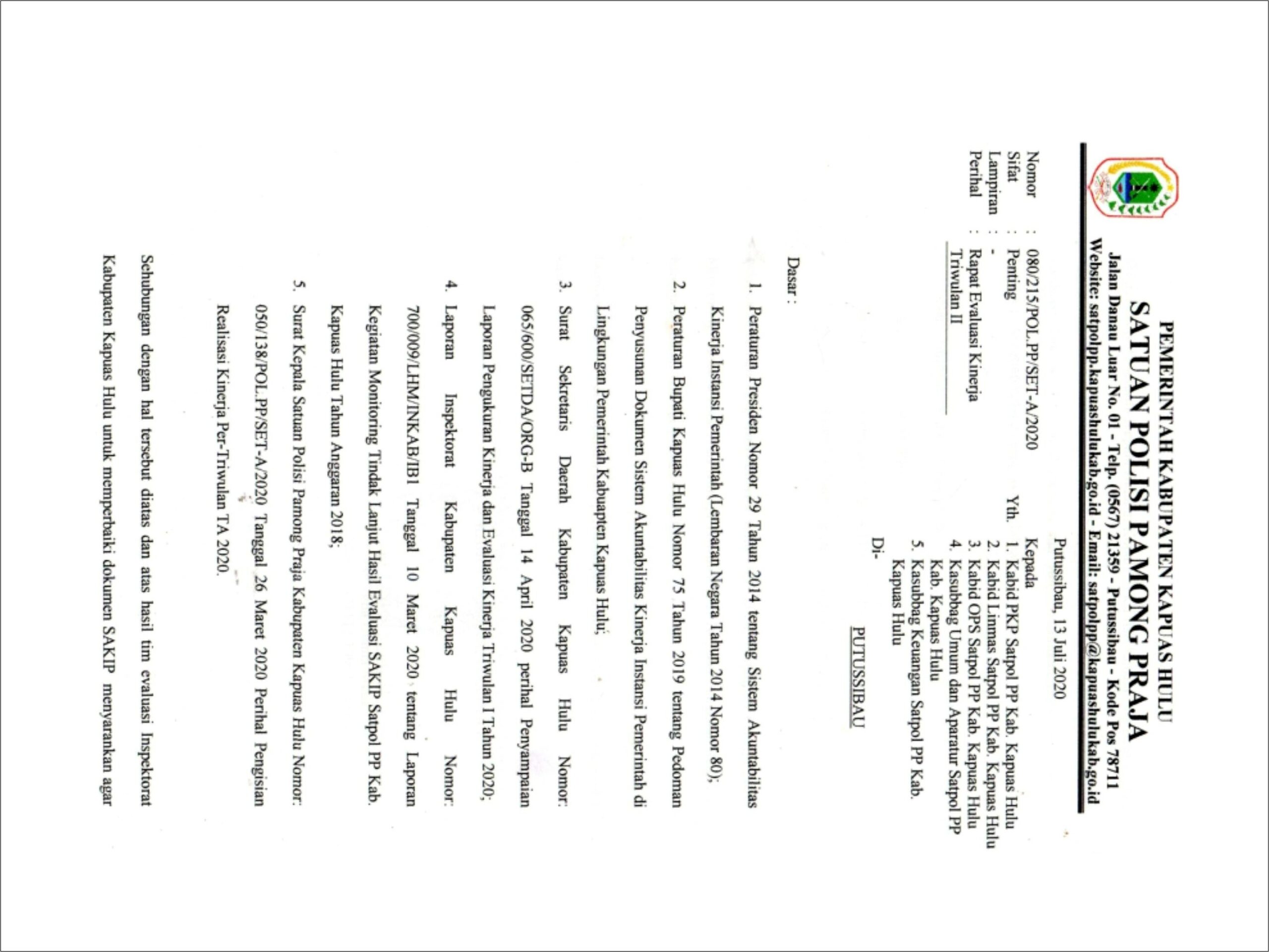 Contoh Surat Undangan Rapat Kelurahan