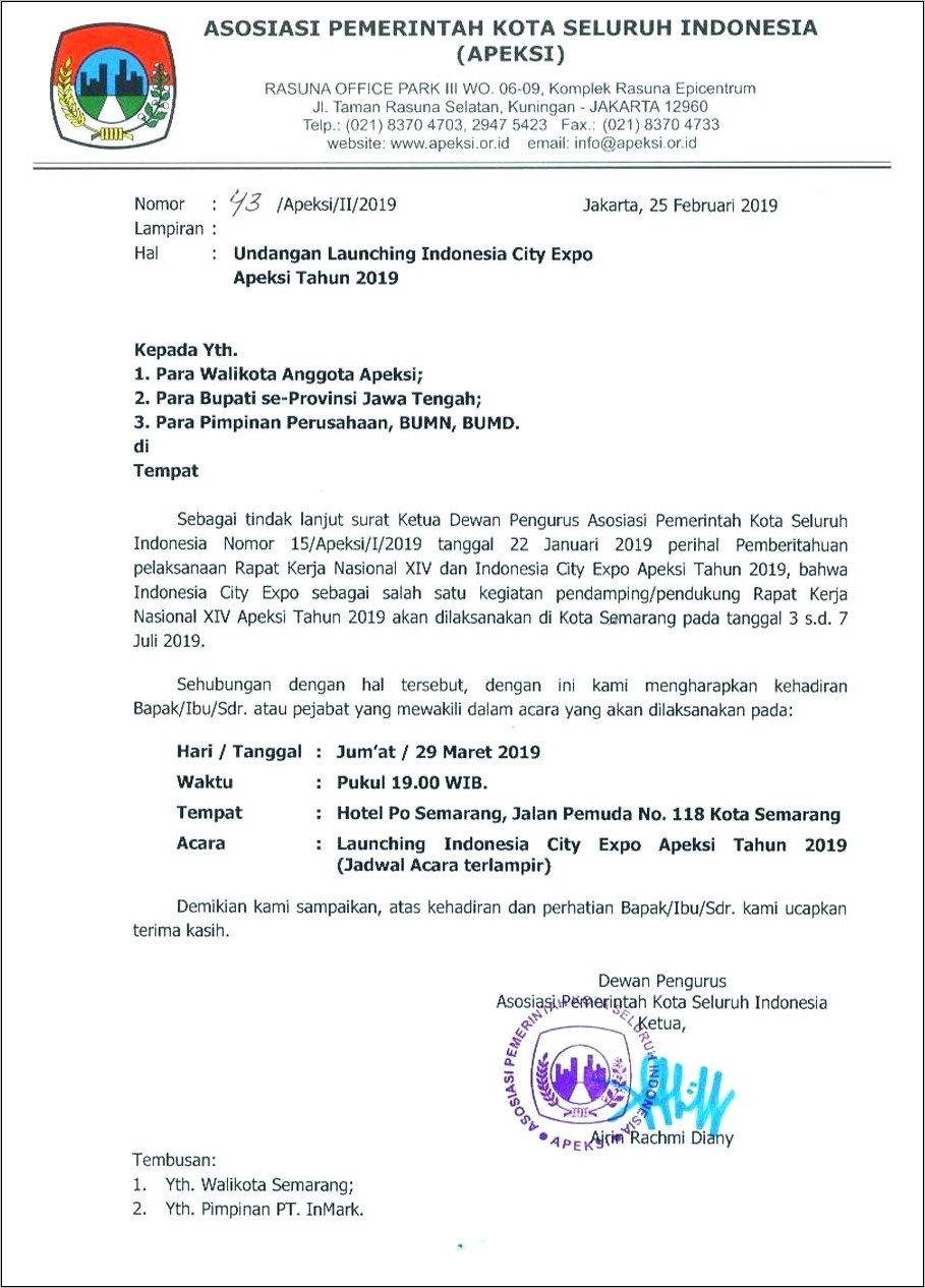Contoh Surat Undangan Rapat Komplek