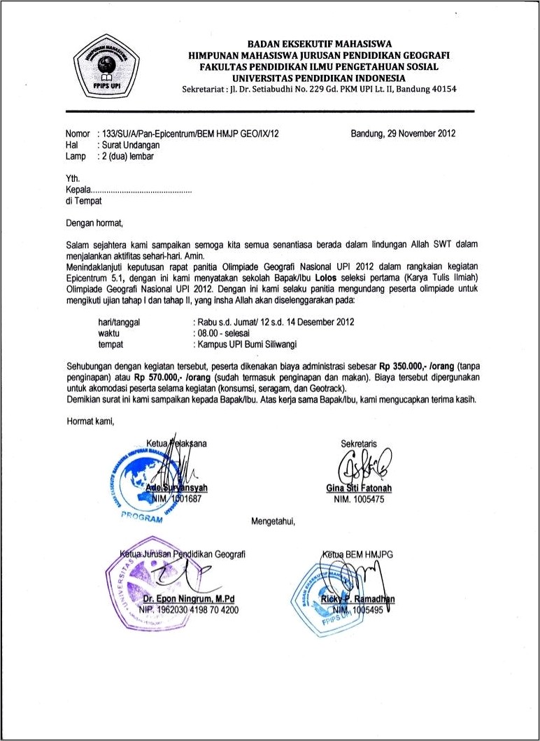 Contoh Surat Undangan Rapat Lpj