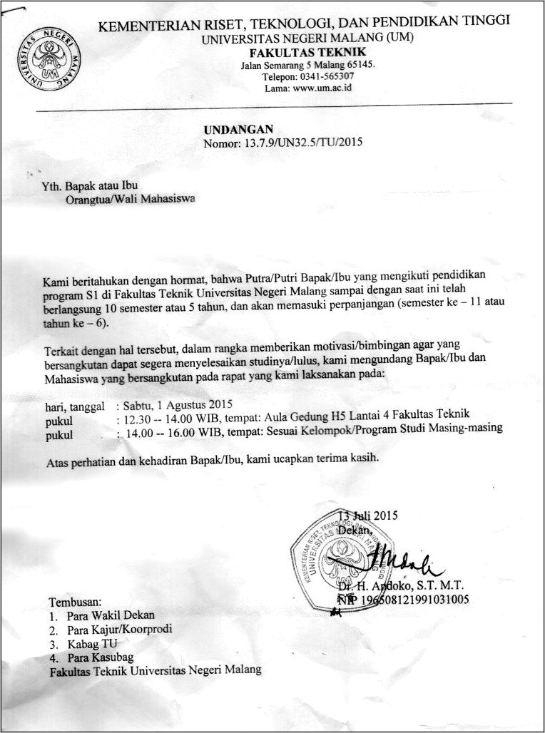 Contoh Surat Undangan Rapat Majelis Taklim