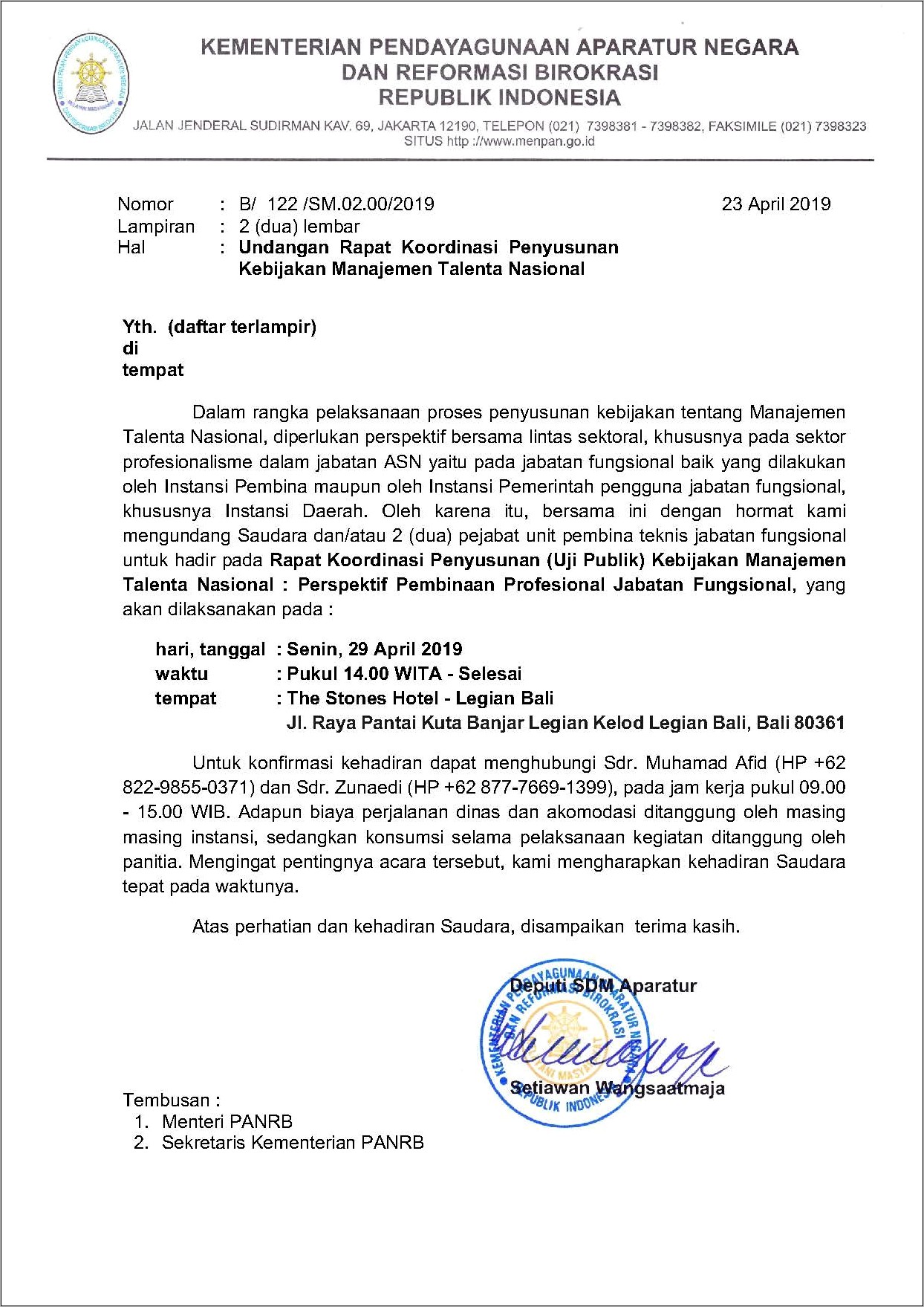 Contoh Surat Undangan Rapat Menggunakan Lampiran Nama