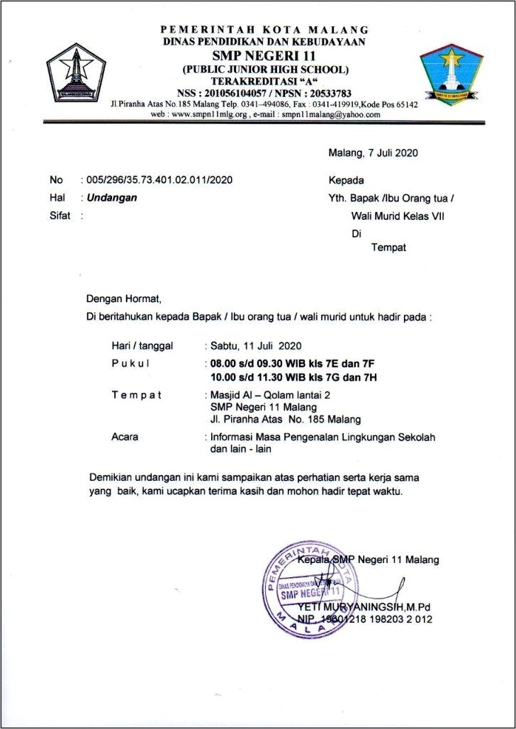 Contoh Surat Undangan Rapat Olahraga