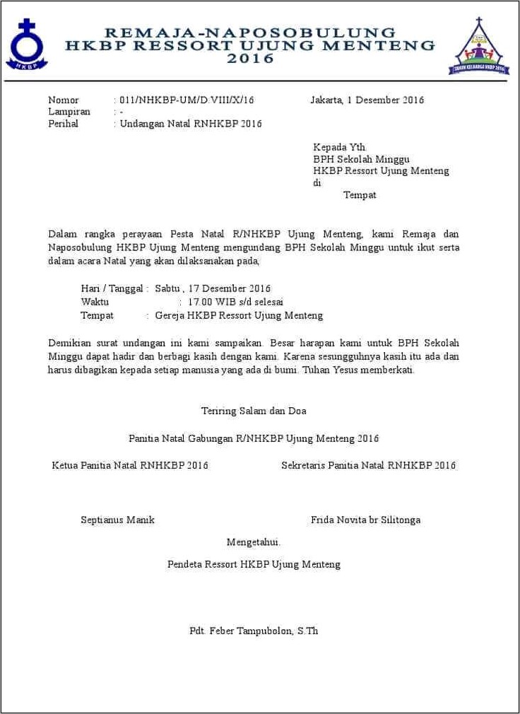 Contoh Surat Undangan Rapat Panitia Lomba
