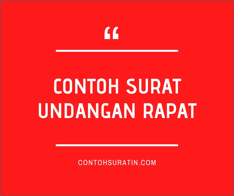 Contoh Surat Undangan Rapat Para Pedagang Pasar
