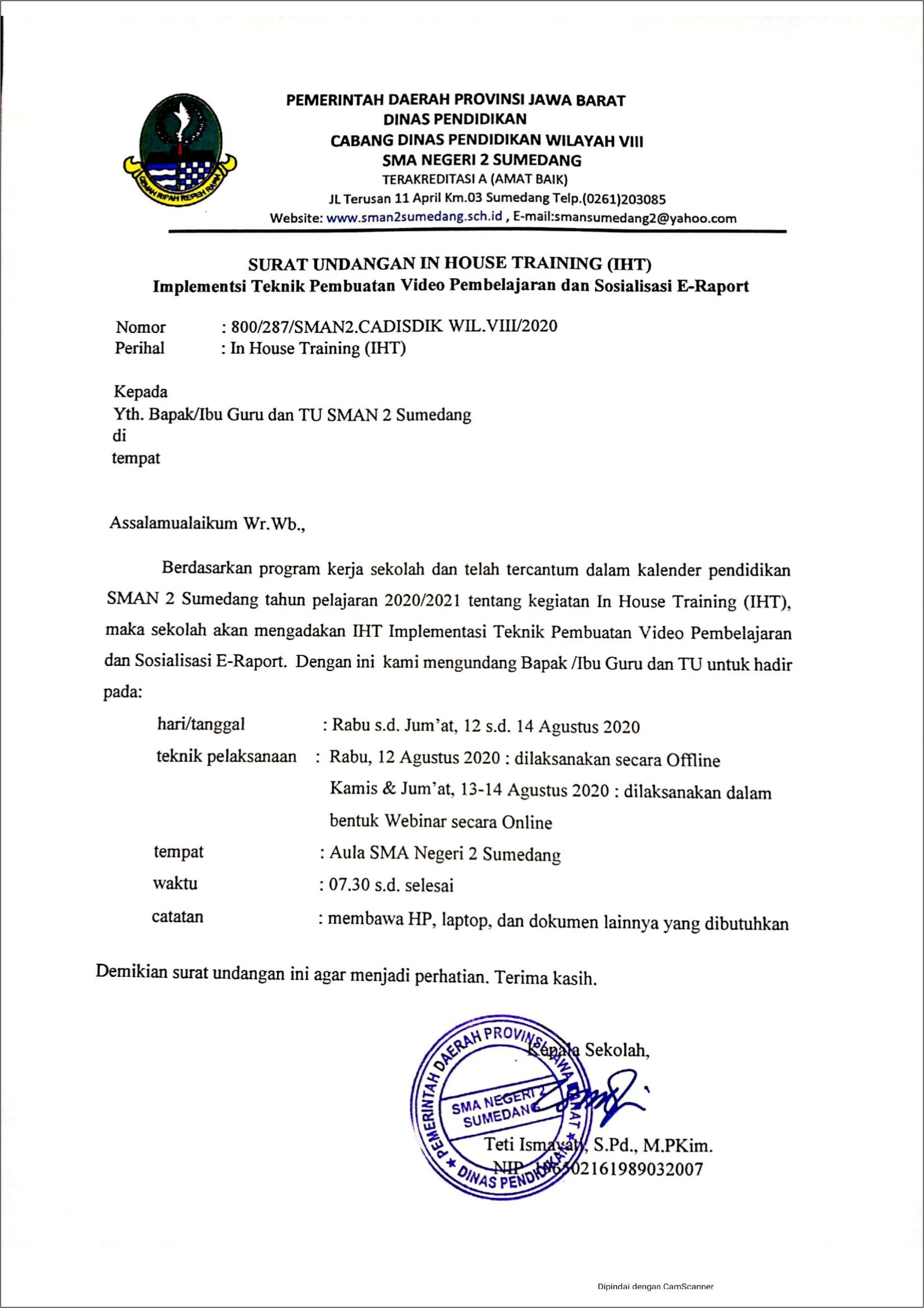 Contoh Surat Undangan Rapat Pasar