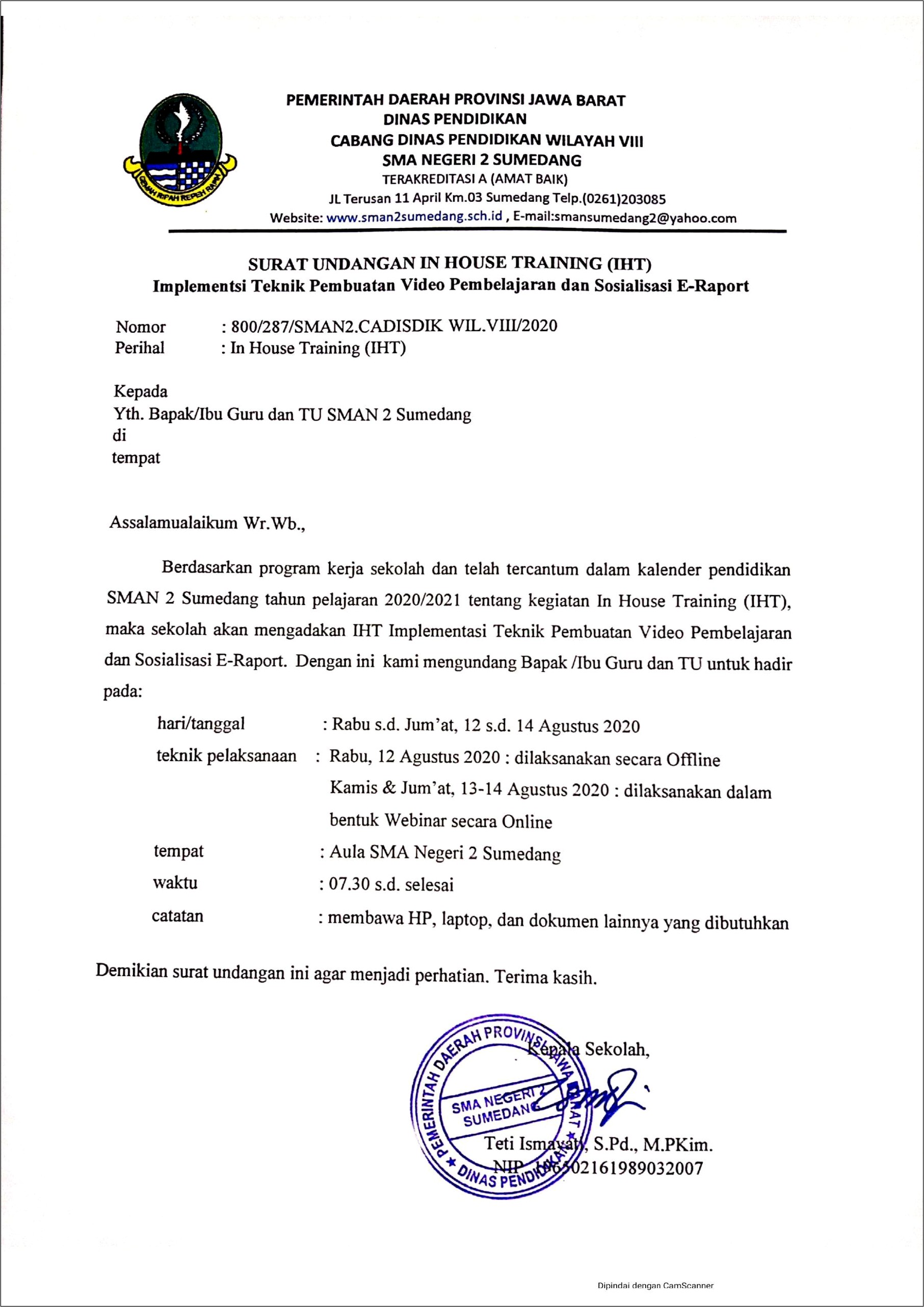 Contoh Surat Undangan Rapat Pasar
