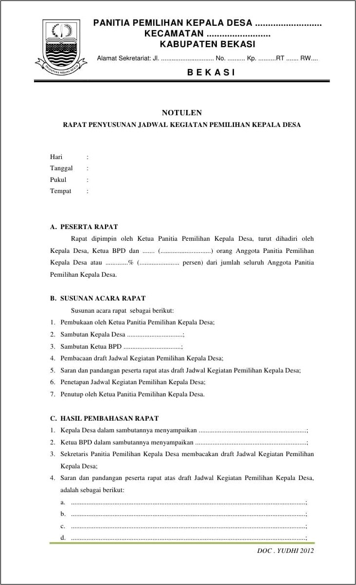 Contoh Surat Undangan Rapat Pembentukan Panitia Zakat