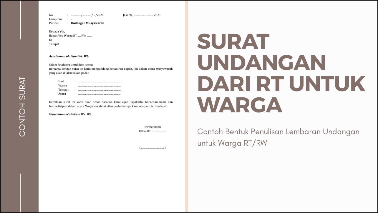 Contoh Surat Undangan Rapat Pembentukan Rt