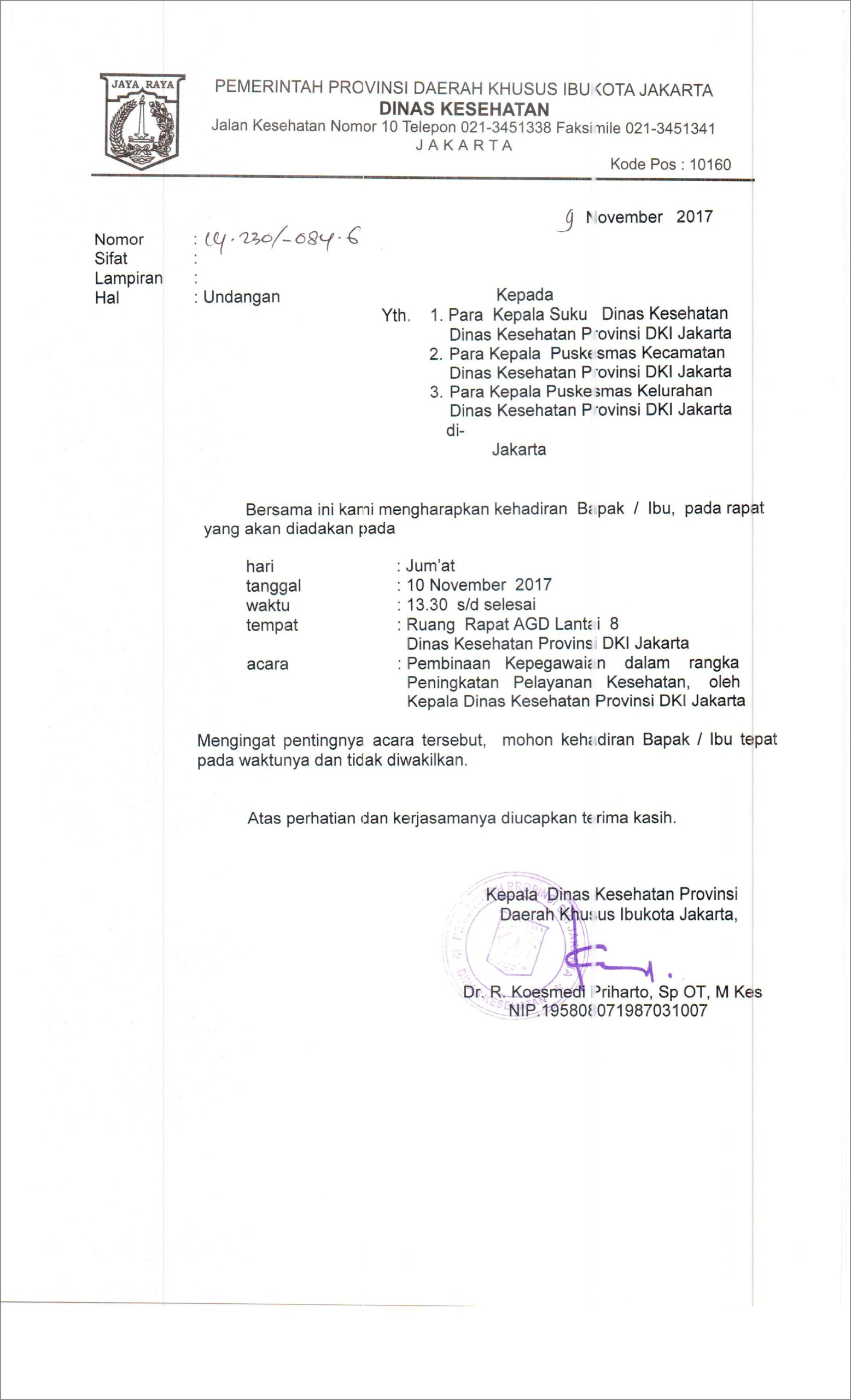 Contoh Surat Undangan Rapat Pemda