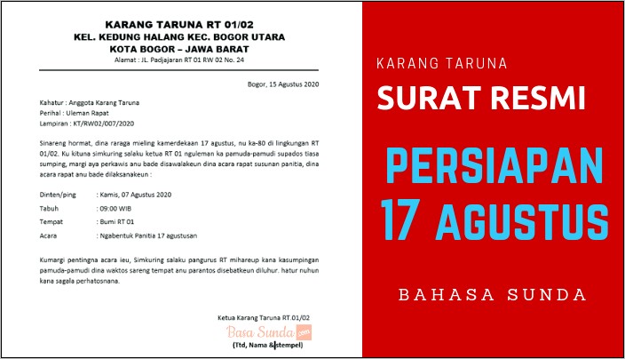 Contoh Surat Undangan Rapat Pemilihan Ketua Karang Taruna