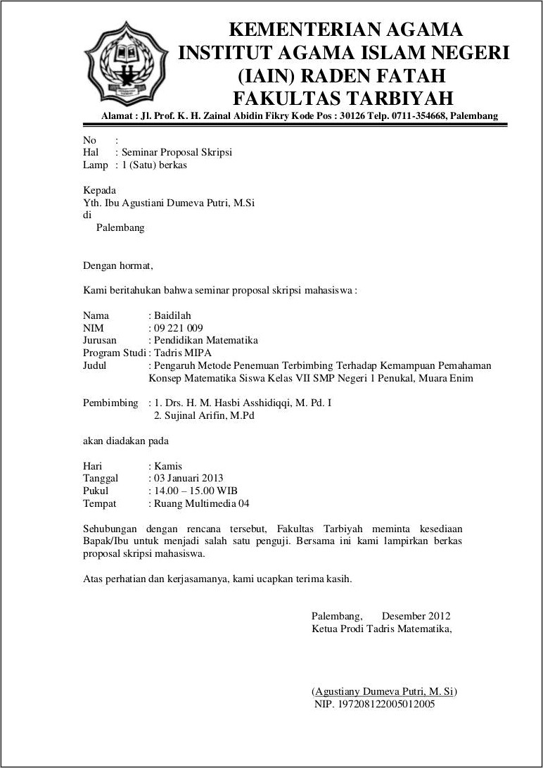 Contoh Surat Undangan Rapat Pil Rio