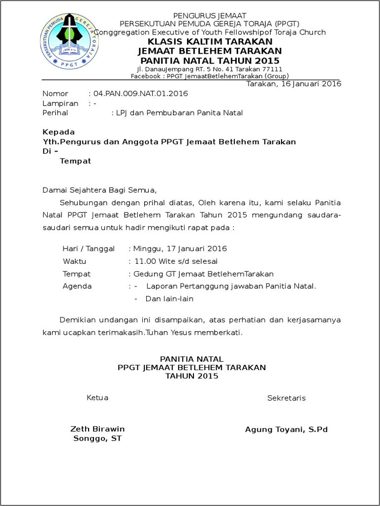 Contoh Surat Undangan Rapat Ppgt