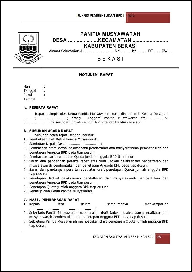 Contoh Surat Undangan Resmi Bumdes
