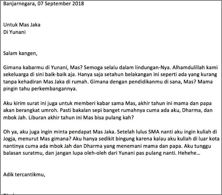Contoh Surat Undangan Resmi Untuk Kakak Dalam Bahasa Inggris