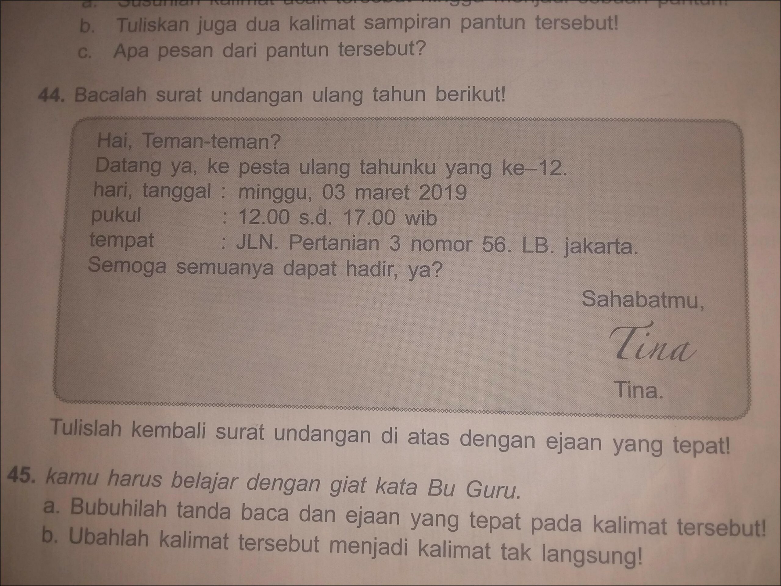 Contoh Surat Undangan Ulang Tahun Komunitas