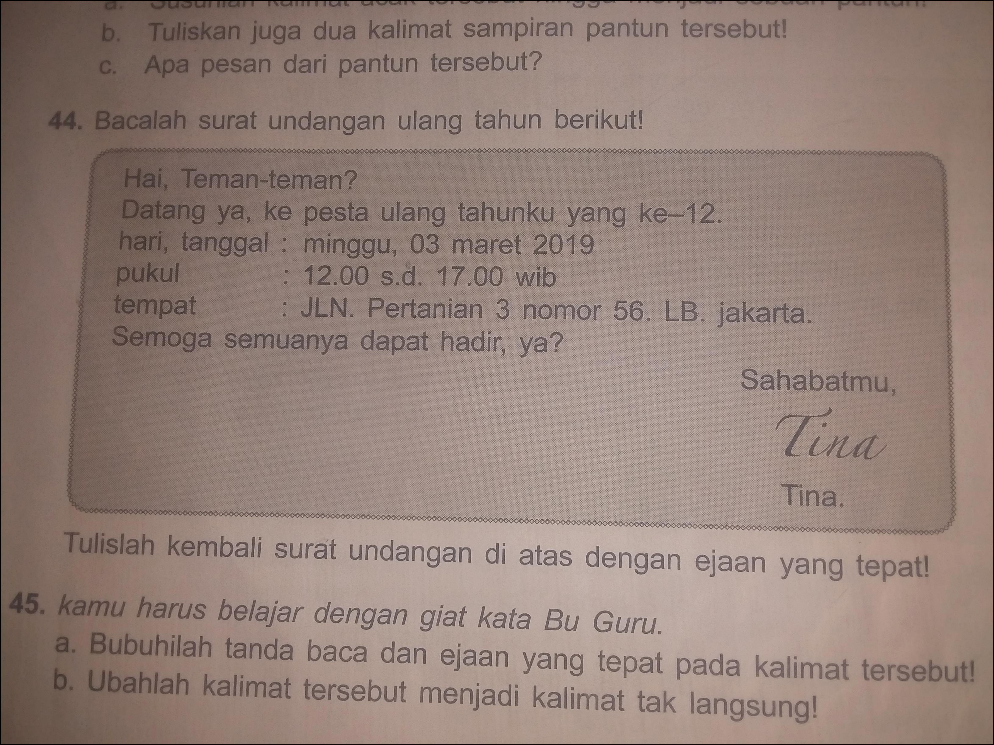 Contoh Surat Undangan Ulang Tahun Komunitas