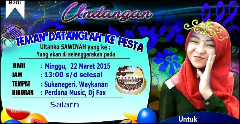 Contoh Surat Undangan Ulang Tahun Remaja