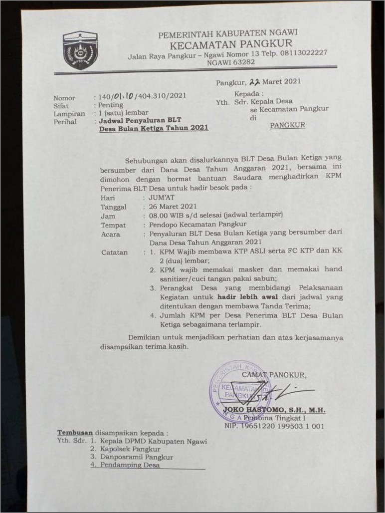 Contoh Surat Undangan Untuk Bhabinkamtibmas