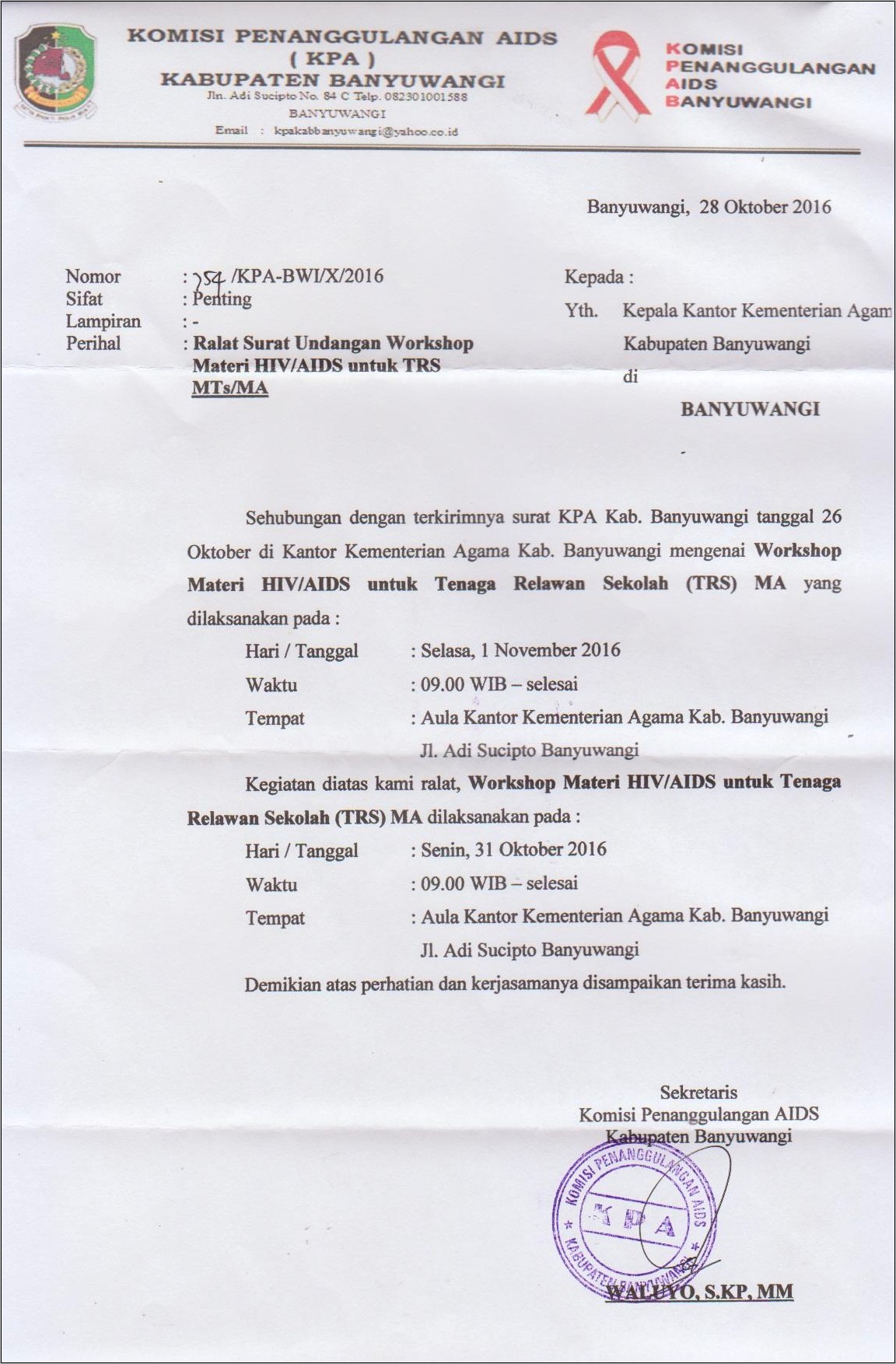 Contoh Surat Undangan Untuk Kasi Pais Program Works
