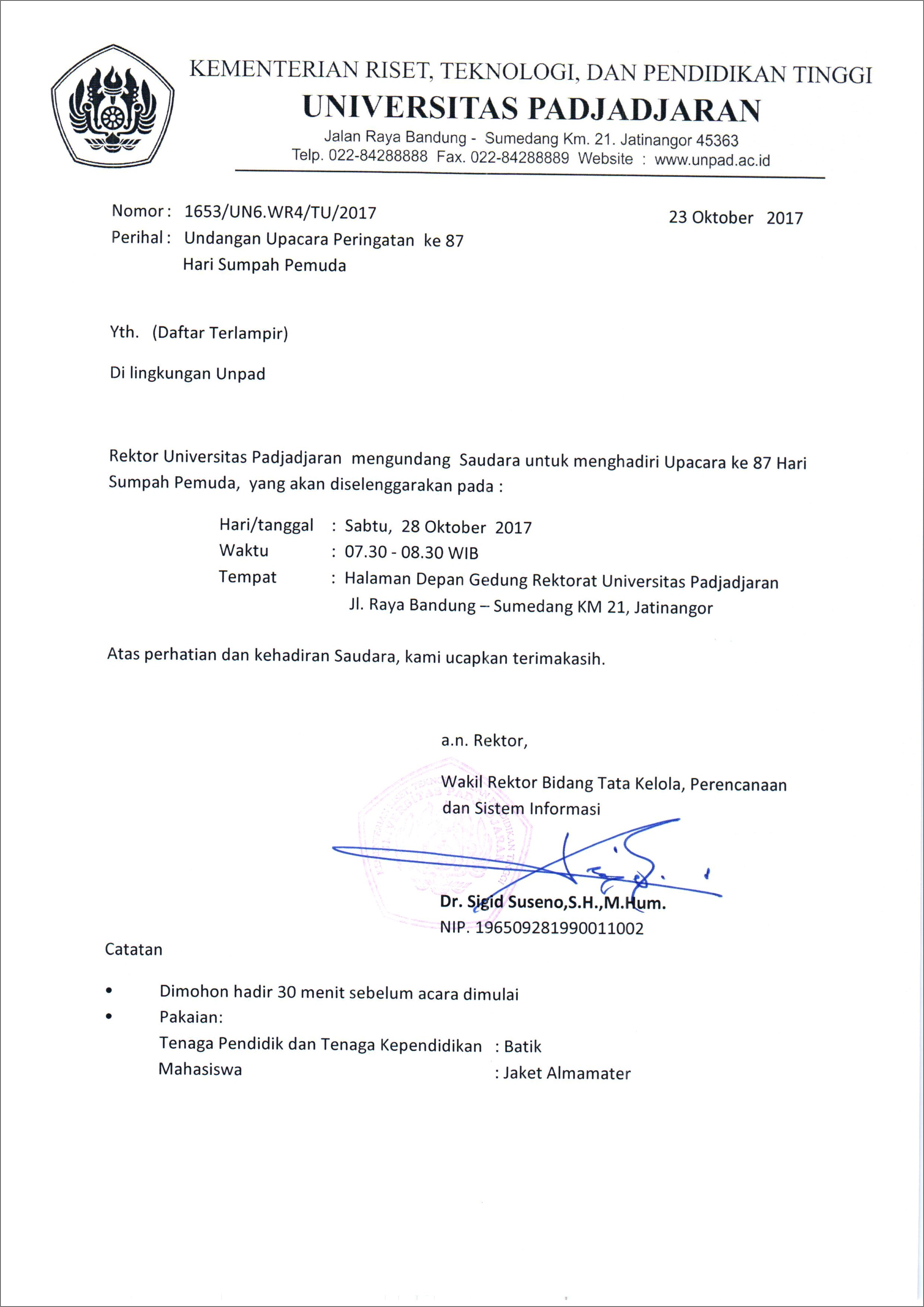 Contoh Surat Undangan Untuk Mahasiswa