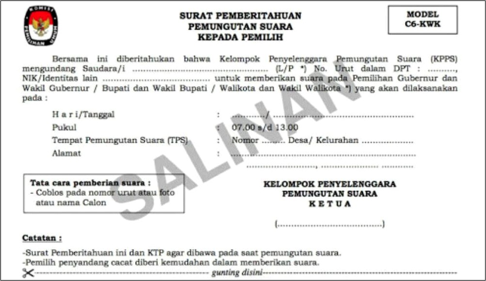 Contoh Surat Undangan Untuk Pemilihan Kepala Desa